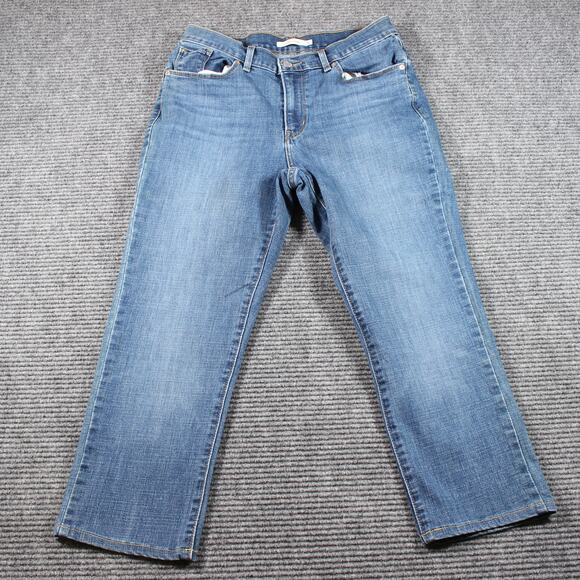Levi’s Classic Straight Womens 8 Blue Mid Rise Stretch Jeans W29 L23 Light Wash - Picture 2 of 12
